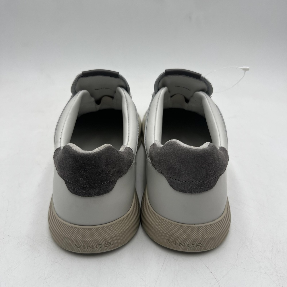 Vince Mercer Shoes Mens 7.5 White Gray Leather Low Top Casual Sneakers Classic - Picture 6 of 10